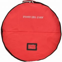 Fraser Hill Farm 24-In. Heavy-Duty Storage Bag For Christmas Small Wreaths And Garlands, Red -Christmas store unnamed file 1025