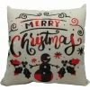 Fraser Hill Farm 15.5-In. Merry Christmas Indoor Accent Pillow, Buffalo Plaid Snowman