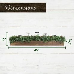 Fraser Hill Farm 42-inch 5-Candle Holder Centerpiece W/ Boxwood Greenery, Red Berries In Wooden Box -Christmas store unnamed file 1158