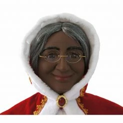 Fraser Hill Farm 58-In. Dancing African American Mrs. Claus W/ Hooded Cloak And Basket, Life-Size -Christmas store unnamed file 1167