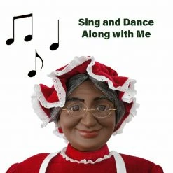 Fraser Hill Farm 58-In. Dancing African American Mrs. Claus With Apron And Cookies, Life-Sized -Christmas store unnamed file 1178