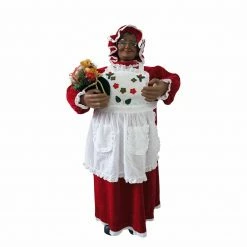Fraser Hill Farm 3-Ft. Music And Motion African American Mrs. Claus With Apron - Animated Indoor