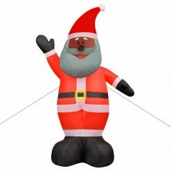 Fraser Hill Farm 12-Ft. African American Santa, Christmas Inflatable With Lights, Storage Bag -Christmas store unnamed file 1205
