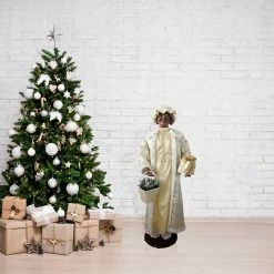 Fraser Hill Farm 58-In. African American Dancing Mrs. Claus With Gift And Basket -Christmas store unnamed file 1252