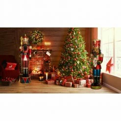 Fraser Hill Farm 6-Ft. Jeweled African American Nutcracker Greeter W/ Staff And 22 LED Lights -Christmas store unnamed file 1282