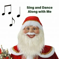 Fraser Hill Farm 58-In. Dancing Santa Claus W/ Prelit Christmas Tree And Wrapped Gifts, Life-Size -Christmas store unnamed file 1292