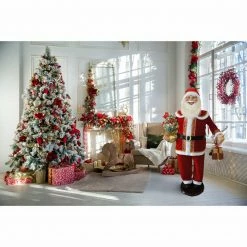 Fraser Hill Farm 58-In. Dancing Santa Claus W/ Prelit Christmas Tree And Wrapped Gifts, Life-Size -Christmas store unnamed file 1301