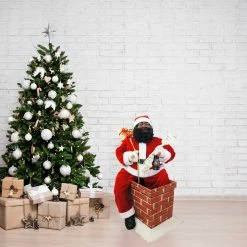 Fraser Hill Farm 48-In. Music And Motion Santa Claus In The Chimney -Christmas store unnamed file 1318