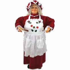 Fraser Hill Farm 36-In. Dancing Baking Mrs. Claus With Apron And Christmas Cookies