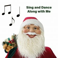 Fraser Hill Farm 58" Life-Size Dancing Santa With Teddy Bear -Christmas store unnamed file 1361