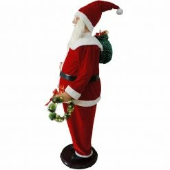Fraser Hill Farm 58" Life-Size Dancing Santa With Wreath And Gift Sack -Christmas store unnamed file 1397