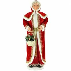 Fraser Hill Farm 58" Life-Size Dancing Mrs. Claus W/ Hooded Cloak And Basket