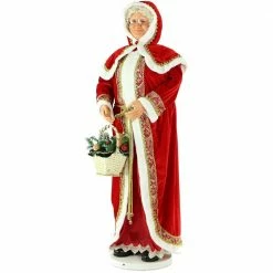 Fraser Hill Farm 58" Life-Size Dancing Mrs. Claus W/ Hooded Cloak And Basket -Christmas store unnamed file 1433