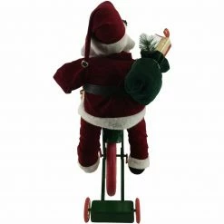 Fraser Hill Farm 36-In. Battery-Operated Bike-Riding Santa Claus W/ Toy Sack, Animation, Music (1 Song) -Christmas store unnamed file 1451