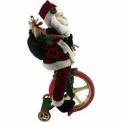 Fraser Hill Farm 36-In. Battery-Operated Bike-Riding Santa Claus W/ Toy Sack, Animation, Music (1 Song) -Christmas store unnamed file 1454
