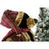 Fraser Hill Farm 60" Life-Size Animated Black Bear With 66" Pre-Lit Flocked Christmas Tree On Base