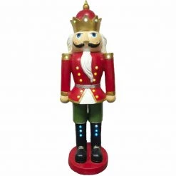 Fraser Hill Farm 5-Ft. Nutcracker King, Resin Statue W/ LED Lights, Indoor Or Covered Outdoor -Christmas store unnamed file 1468