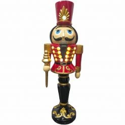 Fraser Hill Farm 3-Ft. Nutcracker Toy Soldier On A Pedestal Base, Resin Statue W/ LED Lights 9 Fraser Hill Farm 3-Ft. Nutcracker Toy Soldier On A Pedestal Base, Resin Statue W/ LED Lights -Christmas store unnamed file 1498