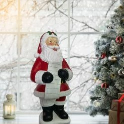 Fraser Hill Farm 3-Ft. Traditional Santa Claus Statue Holding A Naughty & Nice List, Resin -Christmas store unnamed file 1514