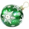 Fraser Hill Farm 18" Jeweled Ball Ornament W/Snowflake Design In Green W/ Long-Lasting LED Lights