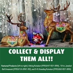 Fraser Hill Farm 18" Jeweled Ball Ornament W/Snowflake Design In Red W/ Long-Lasting LED Lights -Christmas store unnamed file 1569