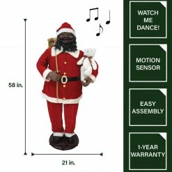 Fraser Hill Farm 58-In. African American Dancing Santa With Toy Sack And Teddy Bear, Animated Christmas Decorations, Holiday Home Décor 18 Fraser Hill Farm 58-In. African American Dancing Santa With Toy Sack And Teddy Bear, Animated Christmas Decorations, Holiday Home Décor -Christmas store unnamed file 1625