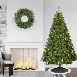 Fraser Hill Farm 7.5-Ft. Vintage Christmas Tree With Classic Candle And Warm White LED Lights -Christmas store unnamed file 164
