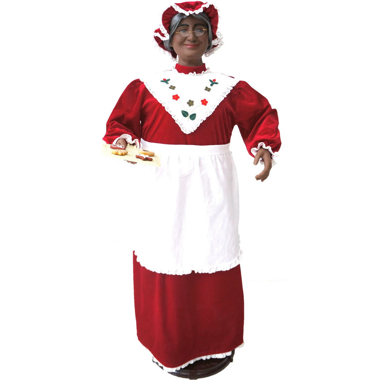 Fraser Hill Farm 58-In. African American Dancing Mrs. Claus With Baking Apron And Cookies, Animated Christmas Decorations, Holiday Home Décor 1 Fraser Hill Farm 58-In. African American Dancing Mrs. Claus With Baking Apron And Cookies, Animated Christmas Decorations, Holiday Home Décor