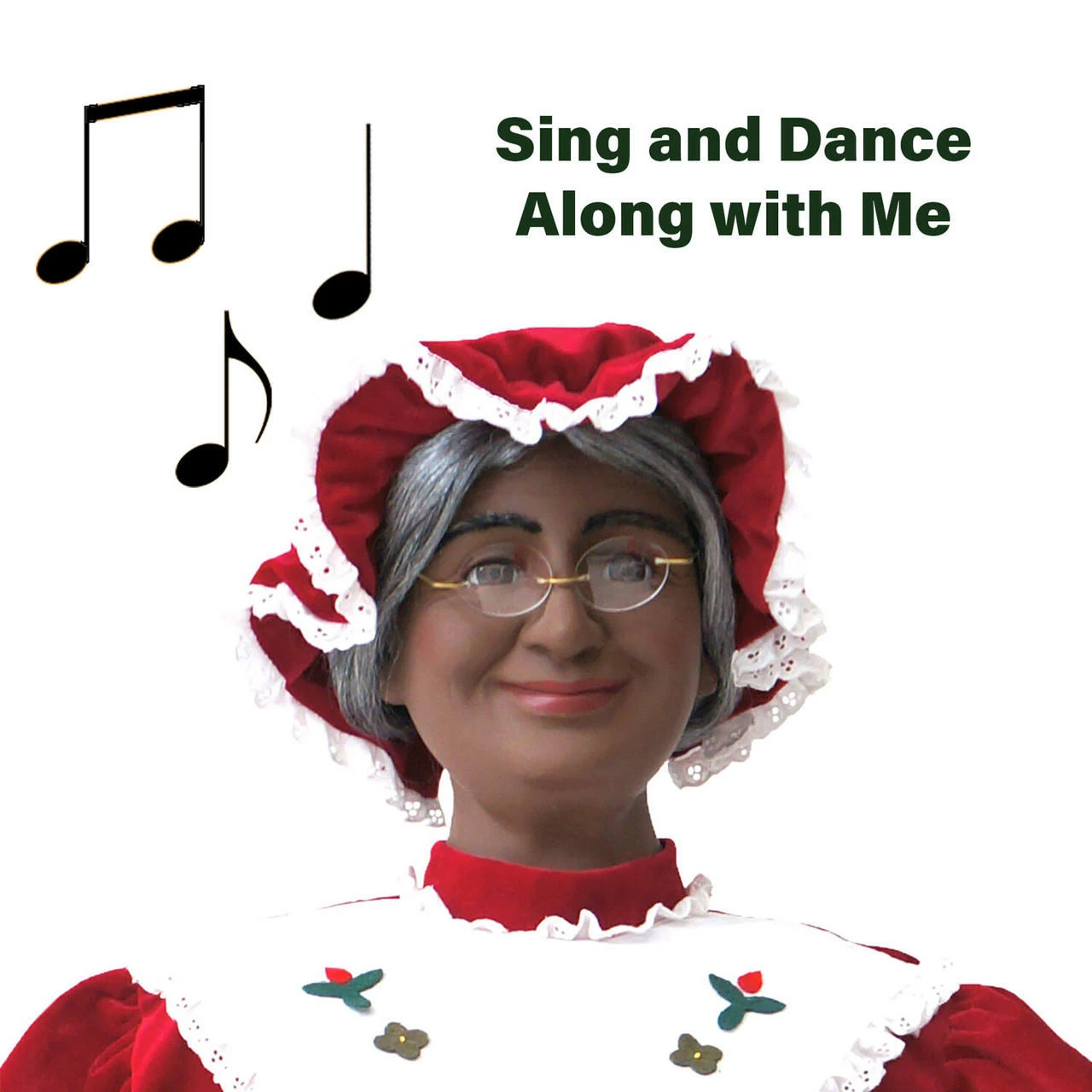 Fraser Hill Farm 58-In. African American Dancing Mrs. Claus With Baking Apron And Cookies, Animated Christmas Decorations, Holiday Home Décor 2 Fraser Hill Farm 58-In. African American Dancing Mrs. Claus With Baking Apron And Cookies, Animated Christmas Decorations, Holiday Home Décor - Image 2