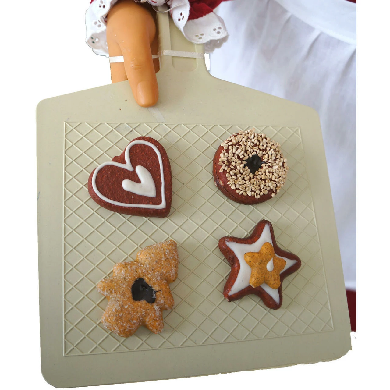 Fraser Hill Farm 58-In. Dancing Mrs. Claus With Baking Apron And Cookies, Animated Christmas Decorations, Holiday Home Décor 6 Fraser Hill Farm 58-In. Dancing Mrs. Claus With Baking Apron And Cookies, Animated Christmas Decorations, Holiday Home Décor - Image 6