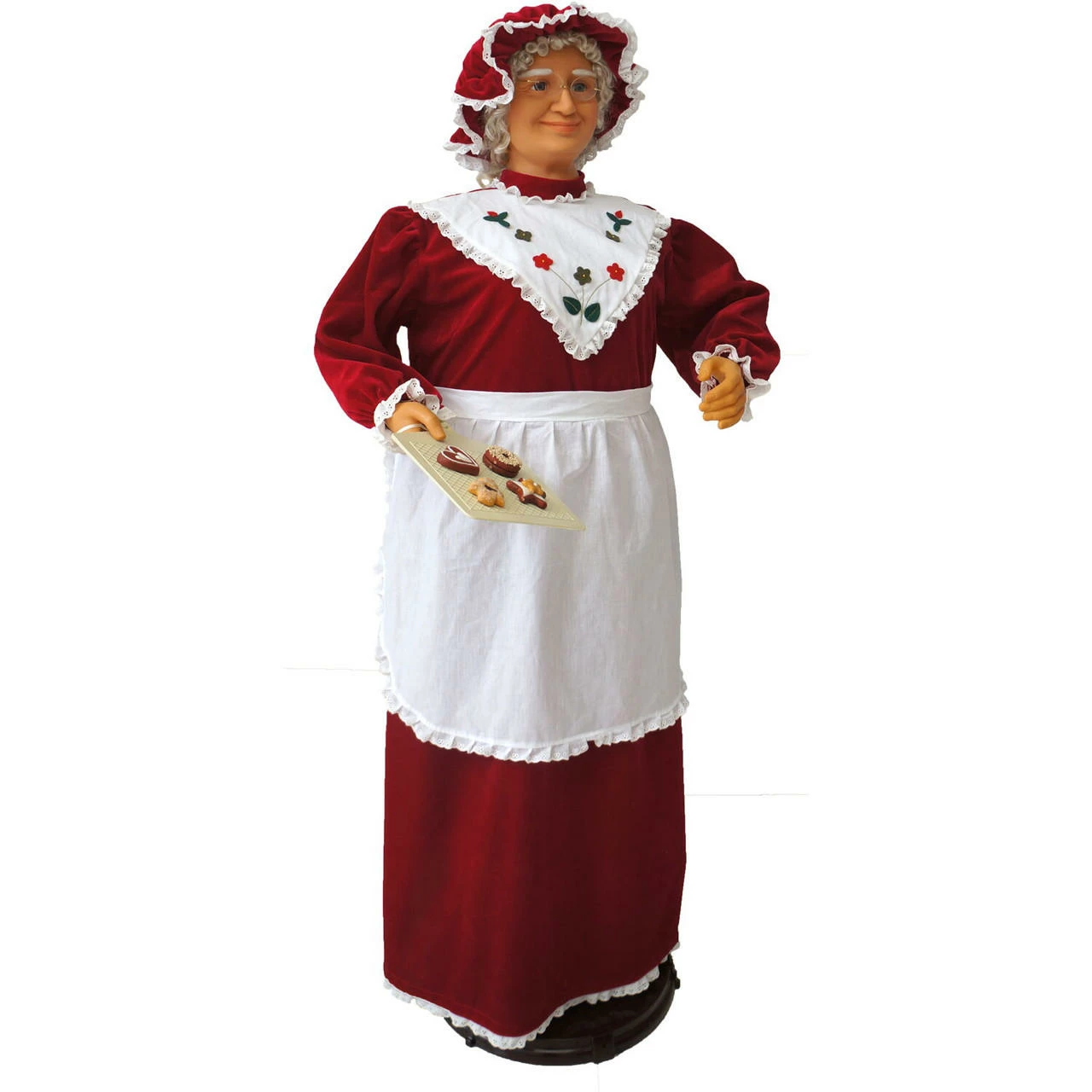 Fraser Hill Farm 58-In. Dancing Mrs. Claus With Baking Apron And Cookies, Animated Christmas Decorations, Holiday Home Décor 7 Fraser Hill Farm 58-In. Dancing Mrs. Claus With Baking Apron And Cookies, Animated Christmas Decorations, Holiday Home Décor - Image 7