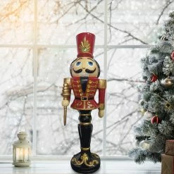Fraser Hill Farm Christmas Time 3-Ft. Red Nutcracker Toy Soldier, Resin Figurine W/ LED Lights 10 Fraser Hill Farm Christmas Time 3-Ft. Red Nutcracker Toy Soldier, Resin Figurine W/ LED Lights -Christmas store unnamed file 1712