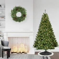 Fraser Hill Farm 6.5-Ft. Vintage Christmas Tree With Classic Candles And Warm White LED Lights -Christmas store unnamed file 173
