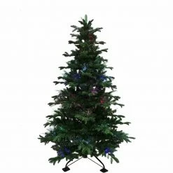 Fraser Hill Farm Indoor Or Outdoor 6.5-Ft. Green Fiber Optic Pre-lit Christmas Tree
