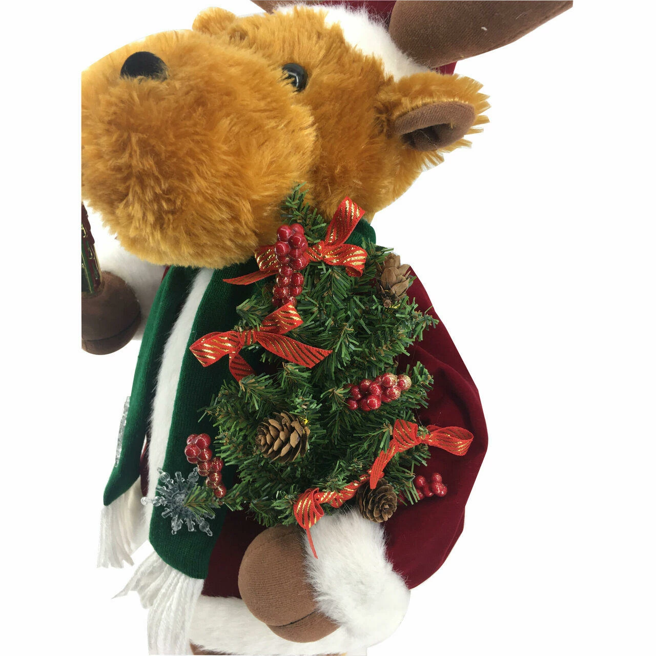 Fraser Hill Farm 24-In. Reindeer Figurine W/ Lighted Candle, Pine Tree, Animation, Music (8 Songs) 3 Fraser Hill Farm 24-In. Reindeer Figurine W/ Lighted Candle, Pine Tree, Animation, Music (8 Songs) - Image 3