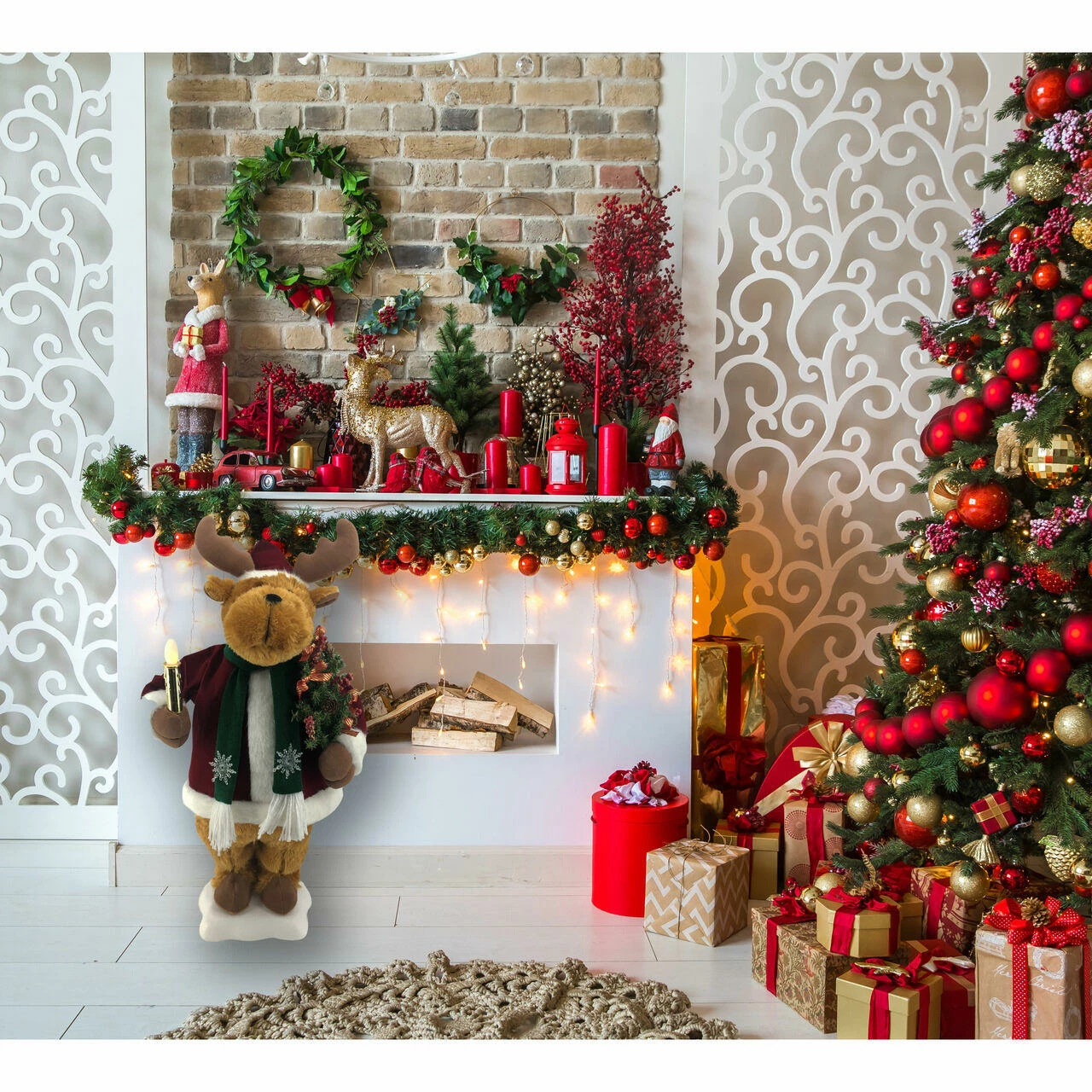 Fraser Hill Farm 24-In. Reindeer Figurine W/ Lighted Candle, Pine Tree, Animation, Music (8 Songs) 6 Fraser Hill Farm 24-In. Reindeer Figurine W/ Lighted Candle, Pine Tree, Animation, Music (8 Songs) - Image 6