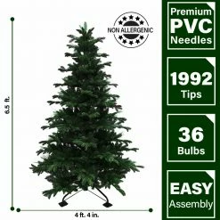 Fraser Hill Farm Indoor Or Outdoor 6.5-Ft. Green Fiber Optic Pre-lit Christmas Tree -Christmas store unnamed file 177