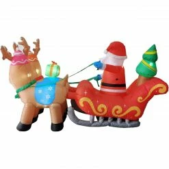 Fraser Hill Farm 7-Ft. Pre-Lit Inflatable Santa Sleigh And Reindeer -Christmas store unnamed file 1799