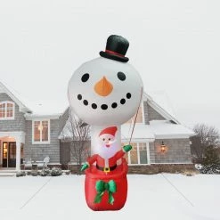 Fraser Hill Farm 9-Ft. Multi-Color Pre-Lit Inflatable Santa In Snowman Hot Air Balloon -Christmas store unnamed file 1805