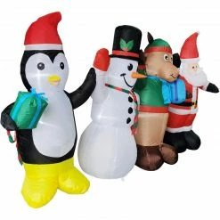 Fraser Hill Farm 4-Ft. Tall Pre-Lit Inflatable Penguin, Snowman, Reindeer, and Santa Friends 19 Fraser Hill Farm 4-Ft. Tall Pre-Lit Inflatable Penguin, Snowman, Reindeer, and Santa Friends -Christmas store unnamed file 1819