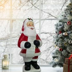 Fraser Hill Farm Christmas Time 3-Ft. Traditional Santa Claus Figurine, Resin Indoor Or Covered Outdoor Holiday Decor -Christmas store unnamed file 1840