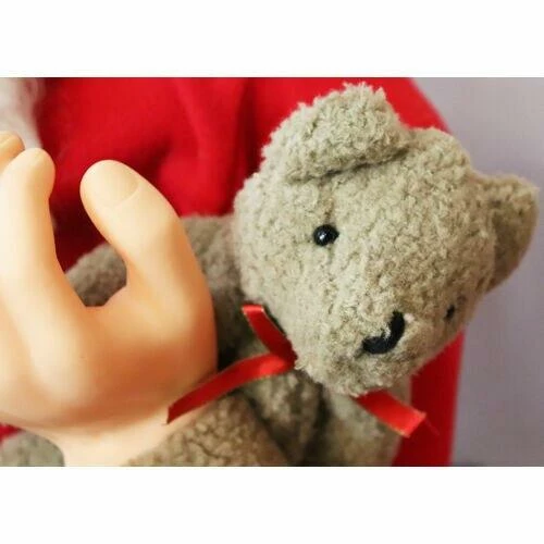 Fraser Hill Farm 5-Ft. Life-Size Standing Mrs. Claus Holding Bear & Basket Wearing Red Plush Dress W/ Sherpa Trim 5 Fraser Hill Farm 5-Ft. Life-Size Standing Mrs. Claus Holding Bear & Basket Wearing Red Plush Dress W/ Sherpa Trim - Image 5