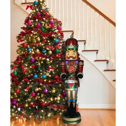 Fraser Hill Farm 5-Ft. Life-Size Nutcracker Playing Snare Drum W/Moving Hands, Music, Timer, And 20 LED Lights 2 Fraser Hill Farm 5-Ft. Life-Size Nutcracker Playing Snare Drum W/Moving Hands, Music, Timer, And 20 LED Lights - Image 2
