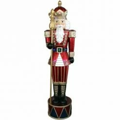 Fraser Hill Farm 6-Ft. Life-Size Jeweled Nutcracker Greeter With Staff And 22 Long-Lasting LED Lights -Christmas store unnamed file 1887