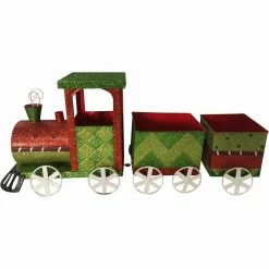 Fraser Hill Farm Bright Christmas 6-Piece Decorating Kit: Wreath, Train, Sleigh, Ho Ho Ho, Let It Snow, Ornaments -Christmas store unnamed file 1900
