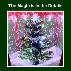 Fraser Hill Farm Let It Snow Series 74-In. Dual-Lantern Street Lamp W/ Snowman, Tree, 1 Sign, Cascading Snow And Christmas Carols, Red/Black -Christmas store unnamed file 1952