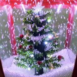 Fraser Hill Farm Let It Snow Series 71-In. Musical Street Lamp In Red With Christmas Tree Scene, 2 Signs, Cascading Snow, And Holiday Music -Christmas store unnamed file 1979