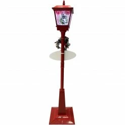 Fraser Hill Farm Let It Snow Series 71-In. Musical Street Lamp In Red With Christmas Tree Scene, 2 Signs, Cascading Snow, And Holiday Music -Christmas store unnamed file 1983