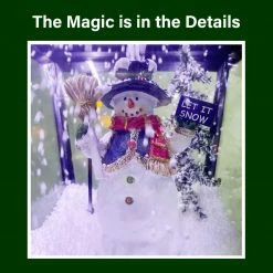 Fraser Hill Farm Let It Snow Series 71-In. Musical Street Lamp In Black With Snowman Scene, 2 Signs, Cascading Snow, And Christmas Carols -Christmas store unnamed file 2008