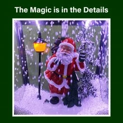 Fraser Hill Farm Let It Snow Series 71-In. Musical Street Lamp In Black With Santa Scene, 2 Signs, Cascading Snow, And Christmas Carols -Christmas store unnamed file 2026